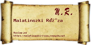 Malatinszki Róza névjegykártya