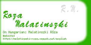 roza malatinszki business card
